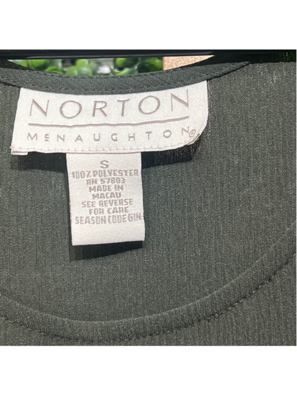 Vintage VTG Norton McNaughton Quiet Luxury Maxi Dress S Olive Green size Small - Picture 2 of 5